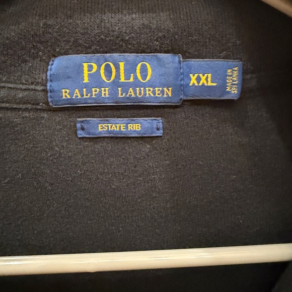 Ralph Lauren Estate Rib Polo Black XXL Shirt FLAW - Picture 3 of 6